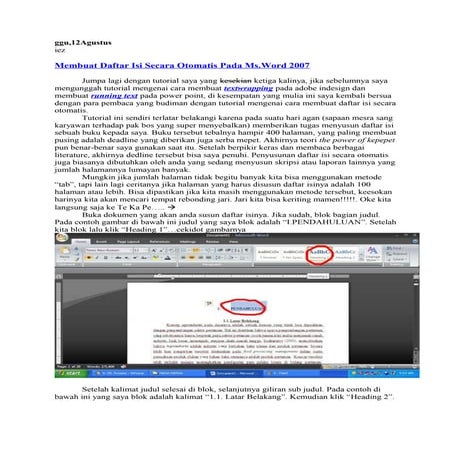 Buat daftar isi otomatis