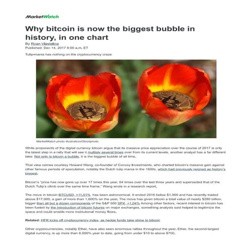 Is Bitcoin the Biggest Bubble in History?