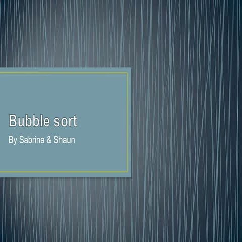 Bubble sort