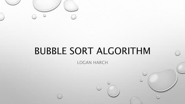 Bubble sort algorithm