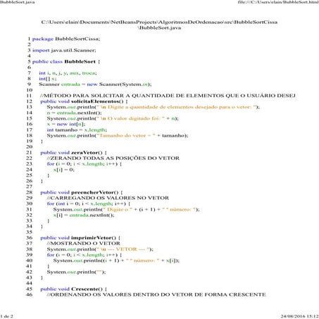 Selection Sort em Java | PDF