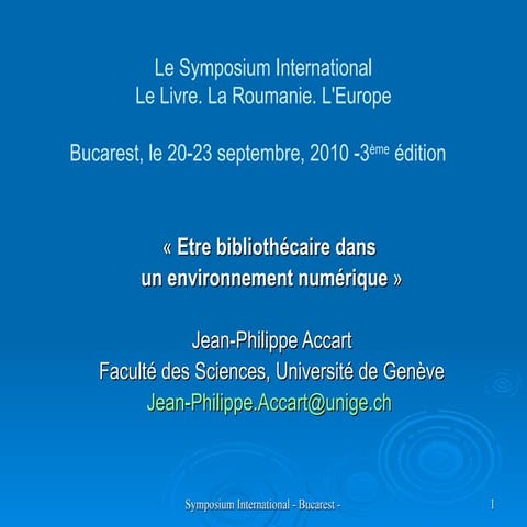 Bibliothecaire dans un environnement numerique