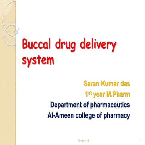 Buccal drug delivery system