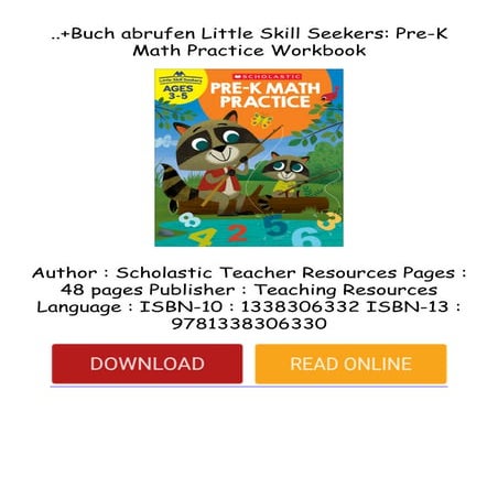 ..+Buch abrufen Little Skill Seekers: Pre-K Math Practice Workbook