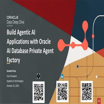 Build Agentic AI Applications with Oracle AI Database Private Agent Factory