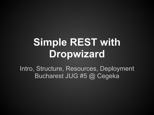 Simple REST with Dropwizard