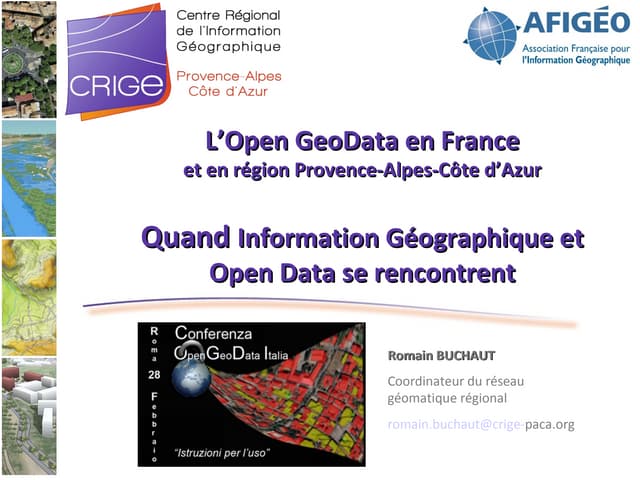 L'Open GeoData en France - Romain Buchaut Crige Paca (F)