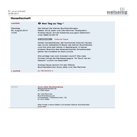 Presseschau - Ihr Buch hat ein Gesicht 