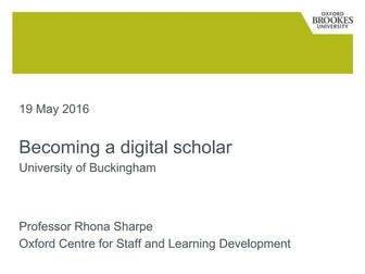 Becoming a digital scholar