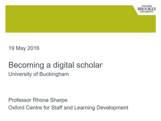 Becoming a digital scholar