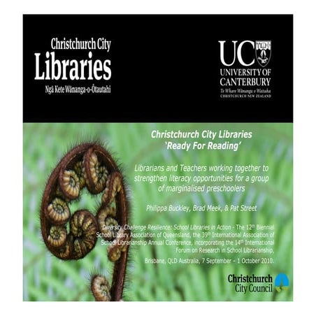 Christchurch City Libraries 'Ready for Reading'