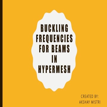 Buckling Frequencies for Beams in Hypermesh