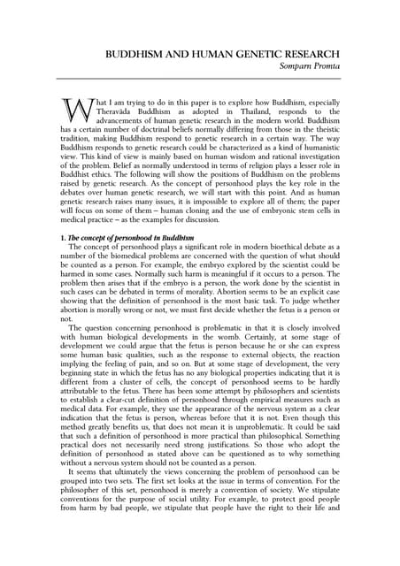 Buddhism and human genetic research