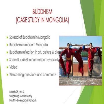 A Case study - Buddhism in Mongolia