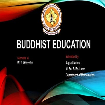 Buddhist Education for B. Ed. course