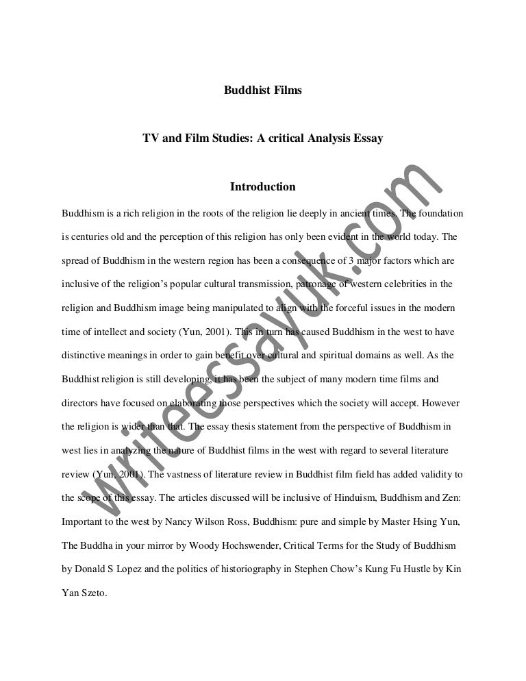 Buddhist Films Tv And Film Studies A Critical Analysis Essay - 