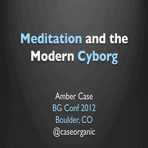 Meditation and the Modern Cyborg - BGeeks Conference Keynote, Boulder, Colorado
