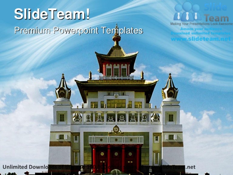 Buddhist Temple Religion Power Point Templates Themes And Backgrounds 