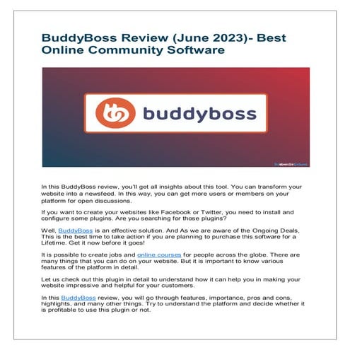 BuddyBoss Review: Unveiling the Features and Benefits of this Powerful Platform