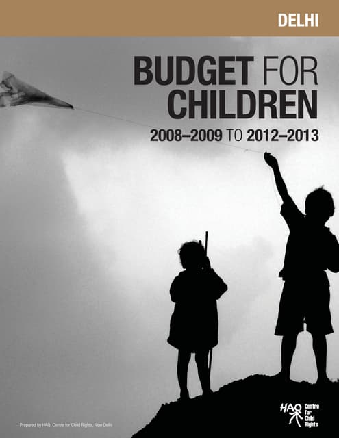 Budget for Children in Delhi 2008–2009 to 2012–2013