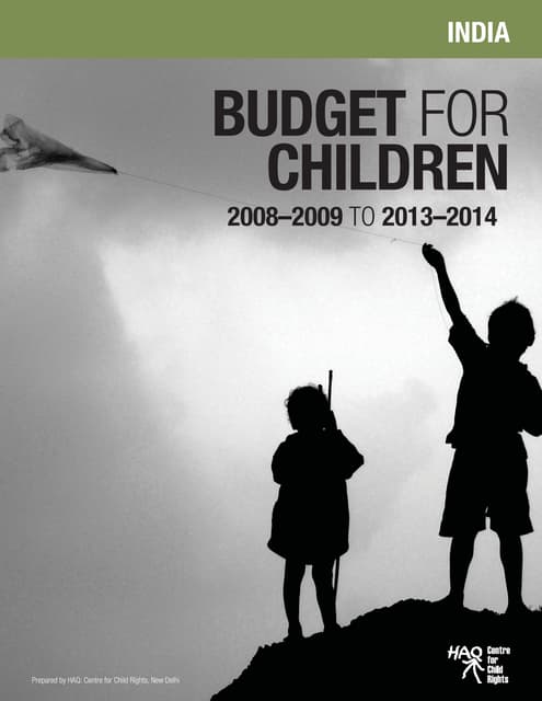 Budget for Children in India 2008–2009 to 2013–2014
