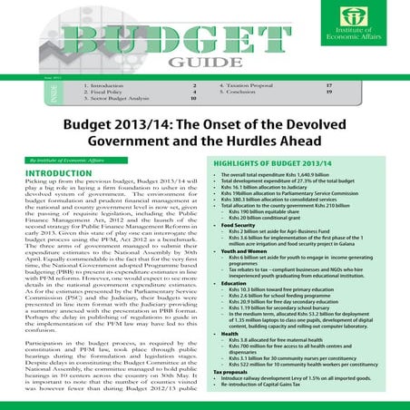 Budget Guide 2013