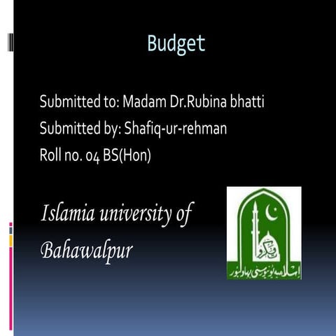 Budget in library of pakistan
