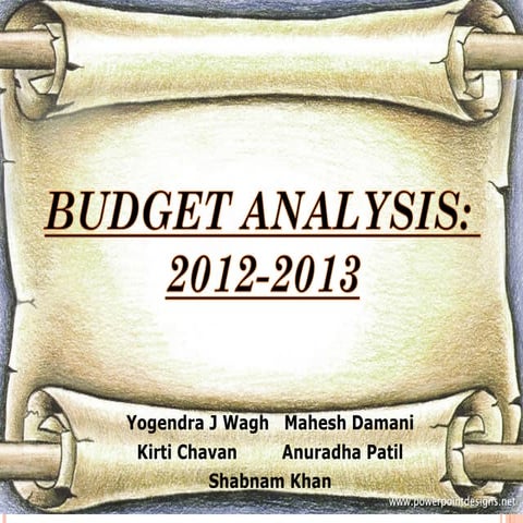 Budget 2012 - 2013 