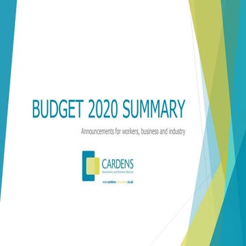 Budget 2020 summary for workers and business