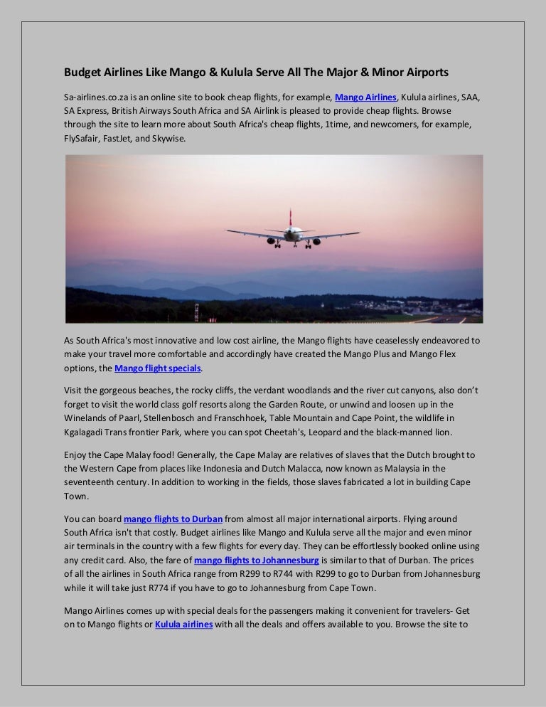 photo Kulula Cheap Flights slideshare