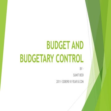 Budget and budgetary control