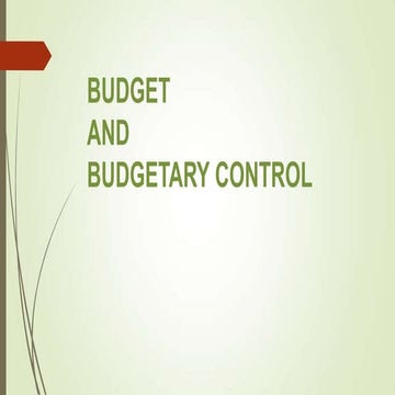 Budget and Budgetary control