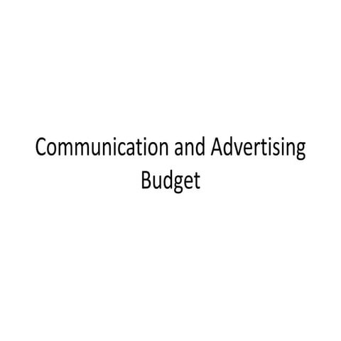 Budget and comm.