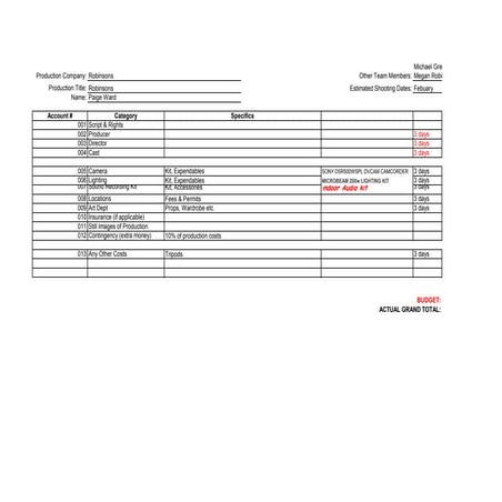 Budget pdf sheet1 | PDF
