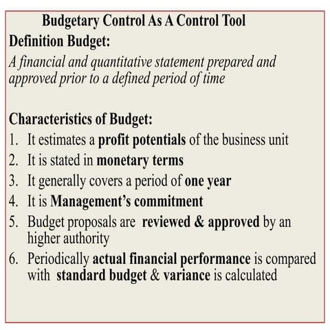 Budgetary control