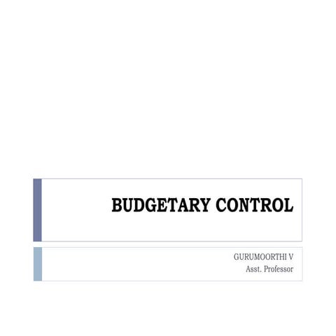 Budgetary control