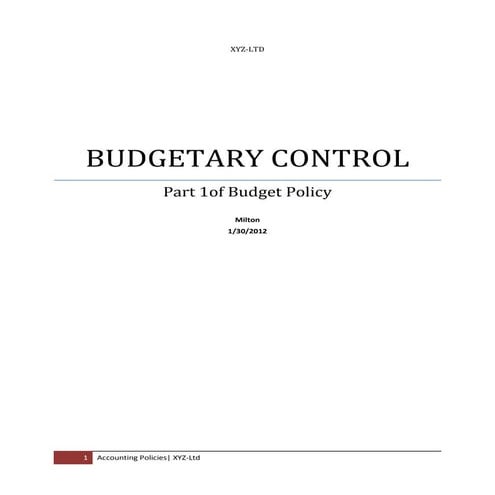 Budgetary control  accounting system