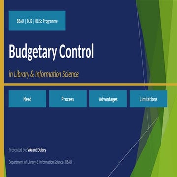Budgetary Control in Library & Information Science: Processes, Benefits ...