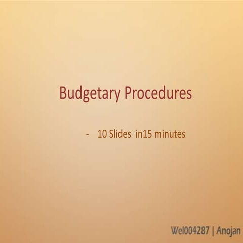Budgetary procedures