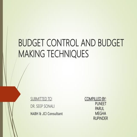 Budget control and budget making techniques in a hospital