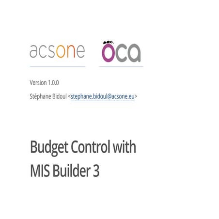Budget Control with mis_builder 3 (2017)