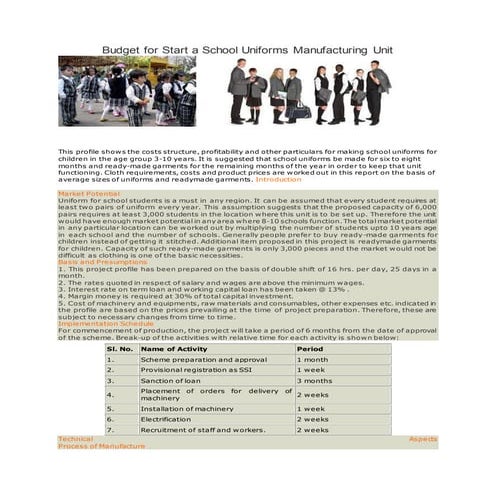Project proposal for stitching unit | DOCX