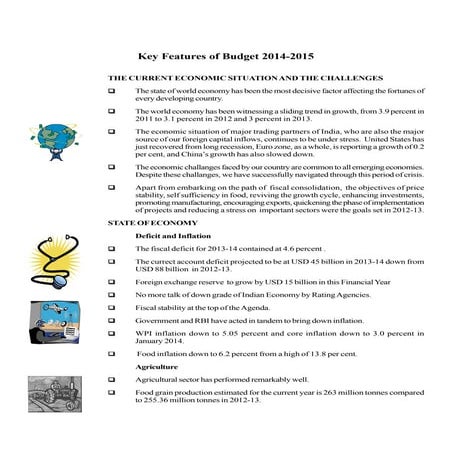 Budget highlights FY 14-15