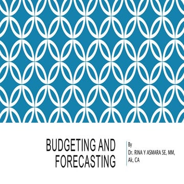 Budgeting and forecasting 