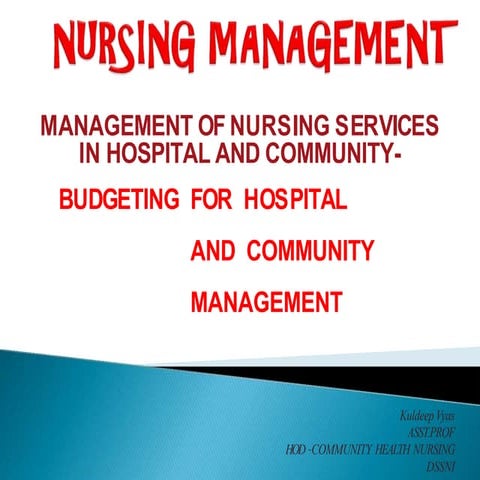 Budgeting  for  Hospital and Community