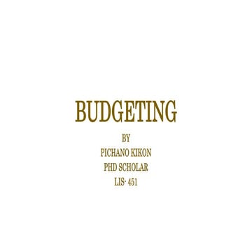 Budgeting