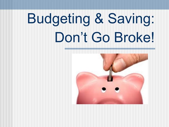 Budgeting & Saving PowerPoint