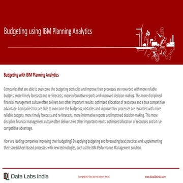 Budgeting with ibm planning analytics