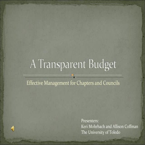 Budget Management