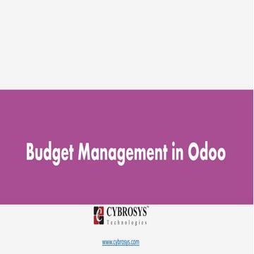 Budget management in odoo